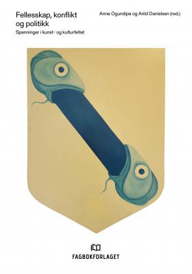 Synstolkning av forsidebilde Alt Går Bra, Torsk, akryl på aluminium, 36 x 48 cm, fra pro- sjektet «Den norske idealstaten» (2017–2022) To fiskehoder, fremstilt i profil og med gapende munner tredd over noe som kan ligne på en skråstilt planke, stirrer storøyd på oss fra bildets øvre venstre og nedre høyre hjørne. Tynne s-formede skjegg under munnene gjør at vi umiddelbart oppfatter at dette er torskehoder. Selve bildet har form av et våpenskjold: Det er i rektangulært høydeformat, og ytterkantene i bildets nedre del avrundes og møtes i en spiss helt nederst. Bakgrunnsfargen er gyllengul, torskehodene er i grønnlige nyanser, og «planken», eller den brede stripen som forbinder de to hodene, er mørk blå. Bildet fremstår som realistisk i den forstand at det er enkelt å se hva det forestiller, men når man ser nærmere etter, blir det tydelig at det også er delvis stilisert. Hodene har verken farge eller mønster som virkelige torsk, og øynene er forstørret og malt som en hvit sirkel rundt en mindre sort sirkel. Øynene fremstår slik som flatere enn selve fiskehodene, der ulike nyanser av mørk og lys grønn gir inn- trykk av tredimensjonal form mot den flate, gyllengule bakgrunnen. Bildet er hentet fra kunstnerkollektivet Alt Går Bra sitt prosjekt «Den norske idealstaten». Fra 2017 til 2019 reiste gruppen rundt i Norge og snakket med folk om hvordan deres drømmer om et fremtidig idealsamfunn kunne se ut. Materialet den samlet inn, dannet grunnlag for en serie malerier i form av bannere, faner og våpenskjold, blant annet maleriet som er beskrevet her.